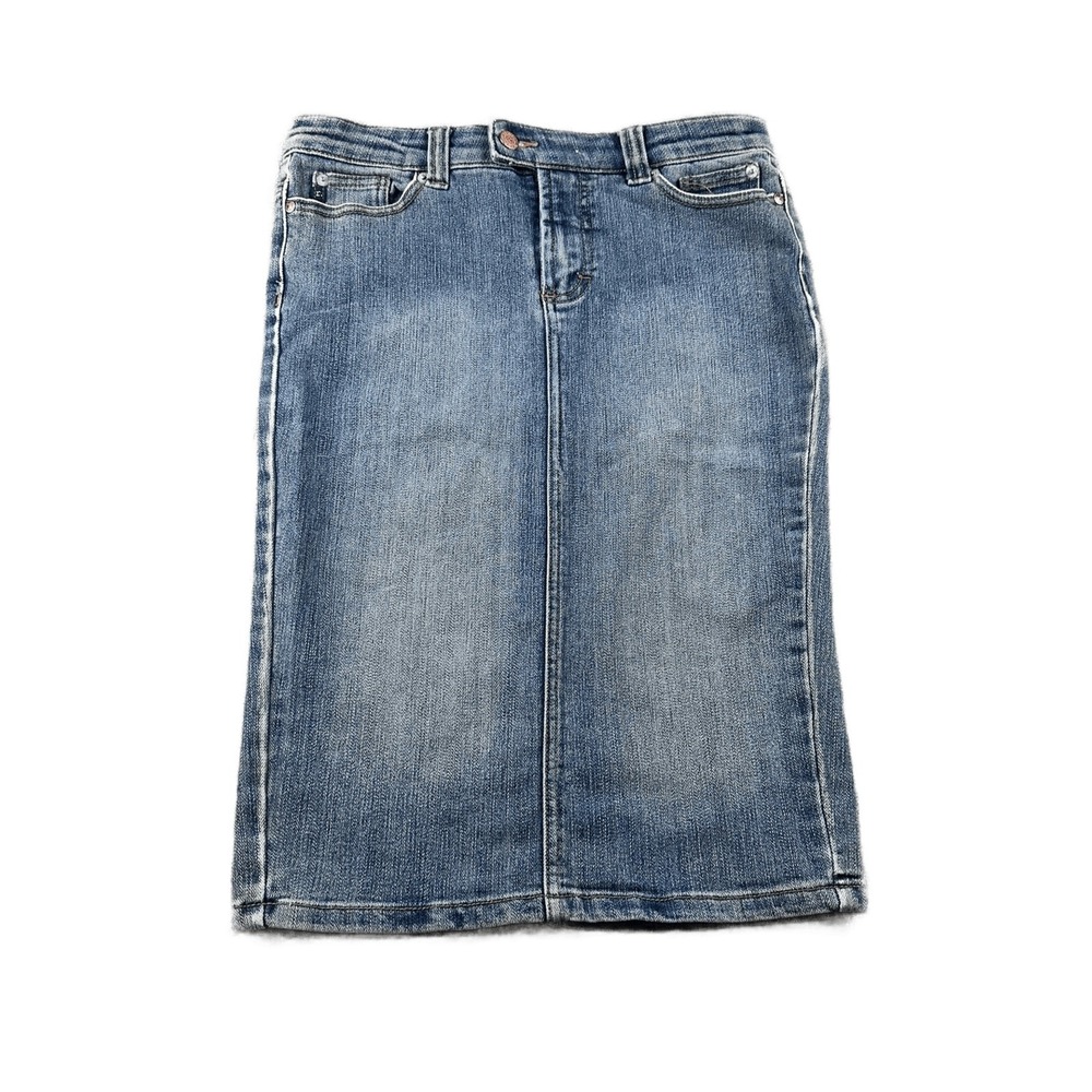Refuge Denim Skirt Women 5 Blue Pencil Knee Cotton Blend Retro Look Streetwear